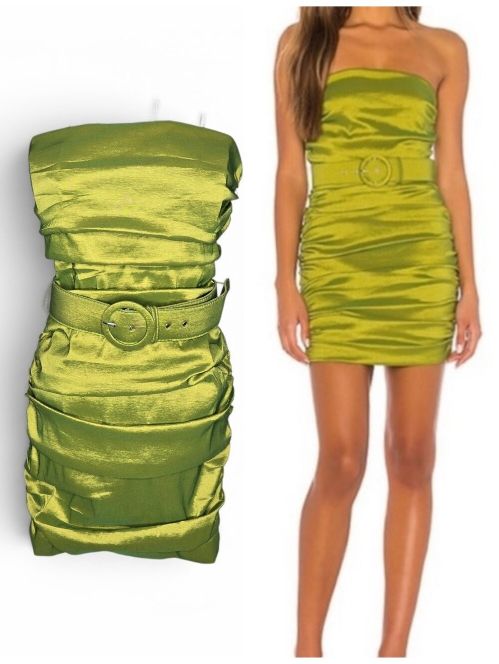 NWT Revolve Majorelle Kaci Strapless Mim Dress In Lime Green Size Small